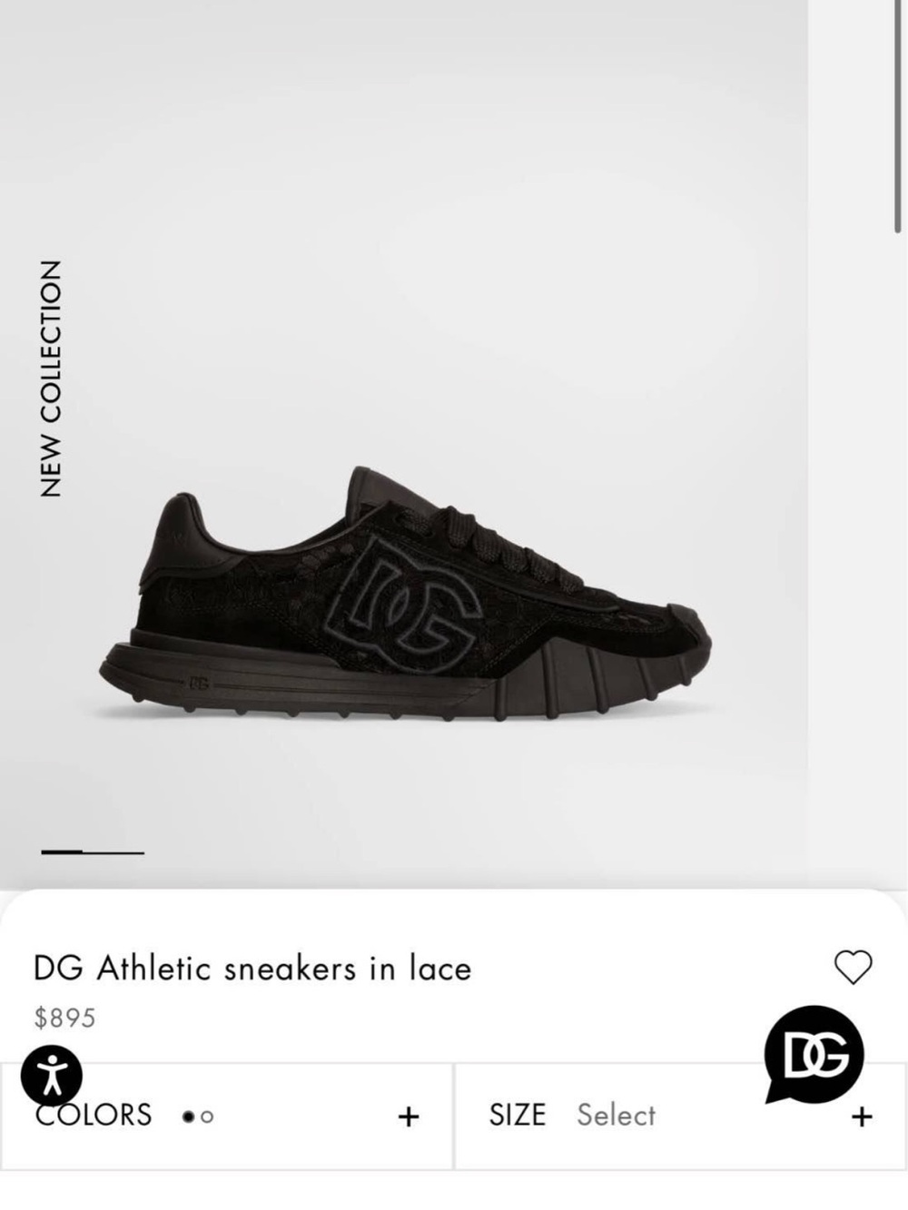 Dolce & Gabbana All-Black Lace DG Sneakers